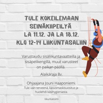 Seinäkiipeilyposteri.